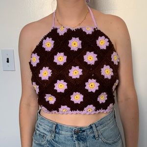 Vintage crochet halter top